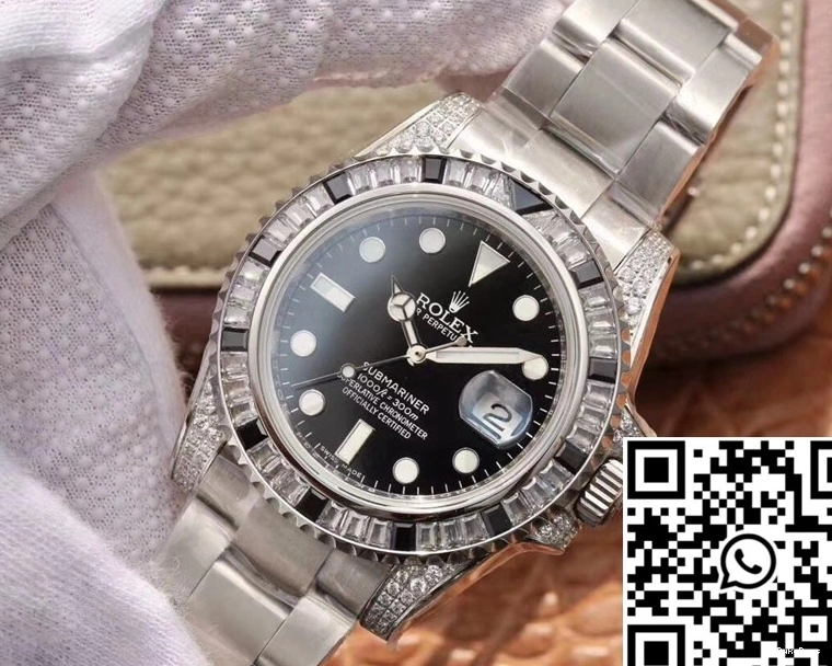 Edition Dial Customized Black Submariner Diamond Factory 116610LN Rolex Date GS 0307